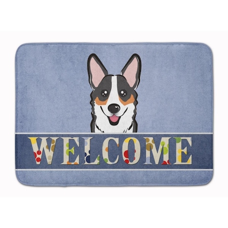 Carolines Treasures Tricolor Corgi Welcome Machine Washable Memory Foam Mat BB1441RUG
